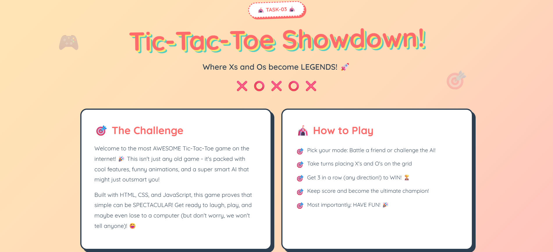Tic-Tac-Toe Web application